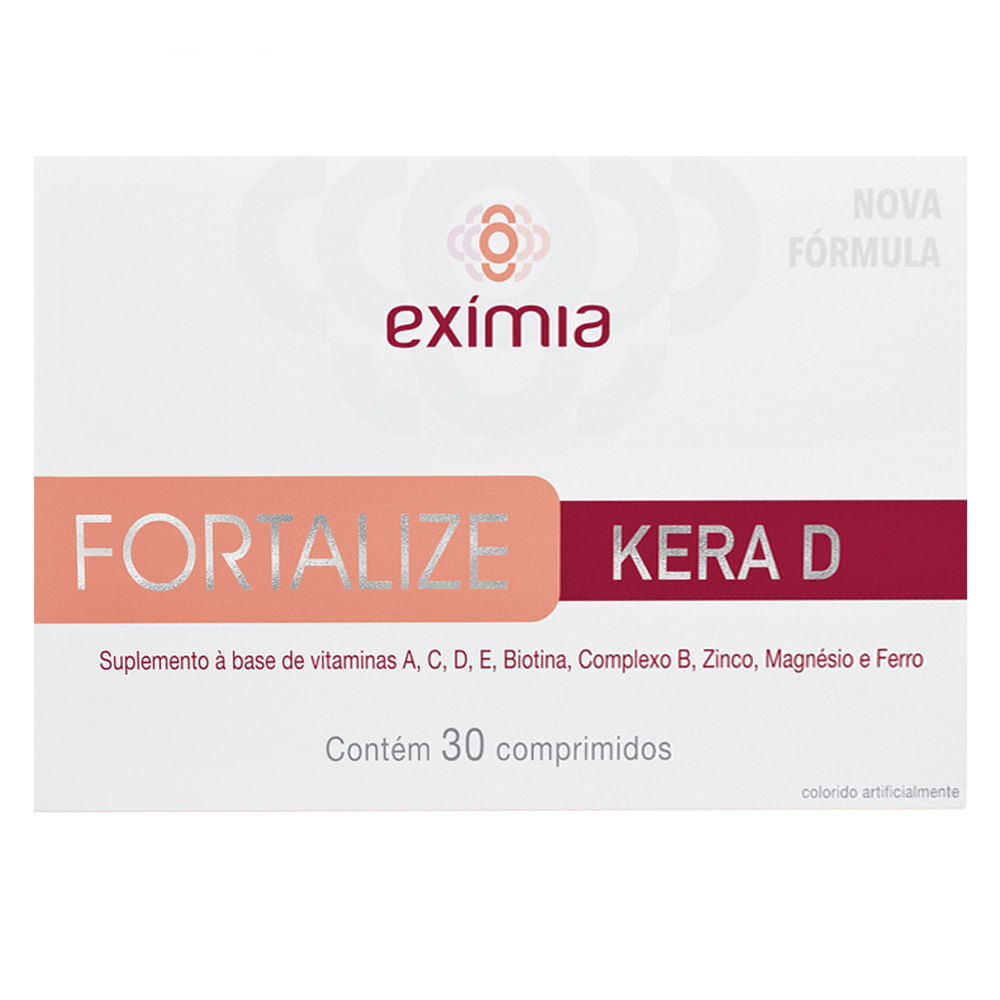 Miniatura Suplemento para Cabelos e Unhas - Exímia Fortalize Kera D 30 Cáps