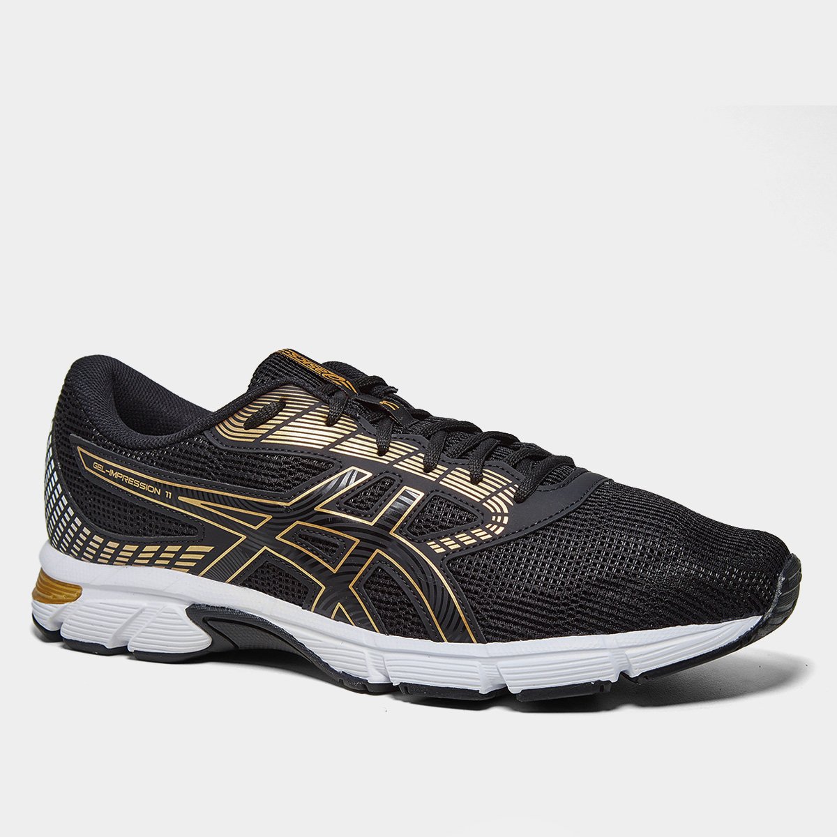 Miniatura Tênis Asics Gel-Impression 11 Masculino Preto+Dourado - 43