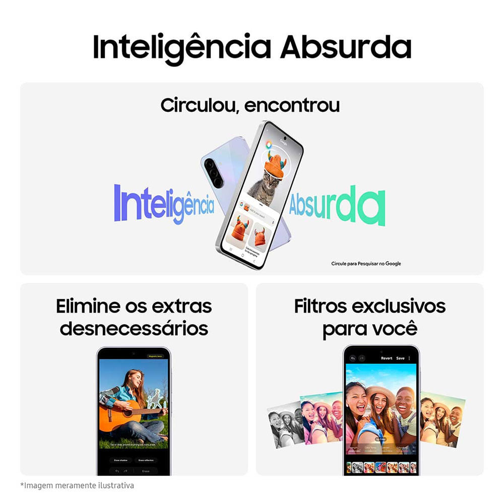 Miniatura Smartphone Samsung Galaxy A36 128GB 6GB RAM 5G Preto Tela 6,7 Polegadas Preto