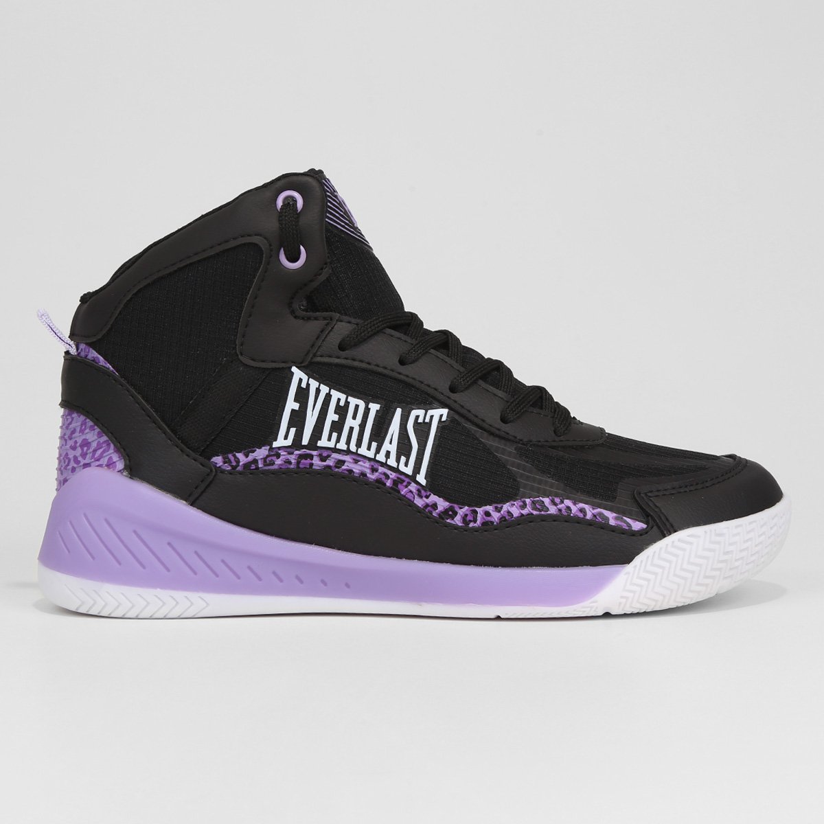 Miniatura Tênis Cano Alto Everlast Strike 3 Feminino Preto+Lilás - 34