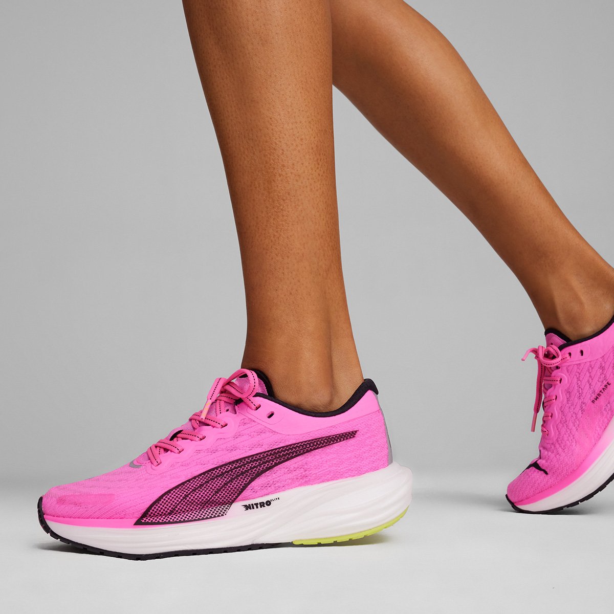 Miniatura Tênis Puma Deviate Nitro 2 Feminino Rosa+Branco - 34
