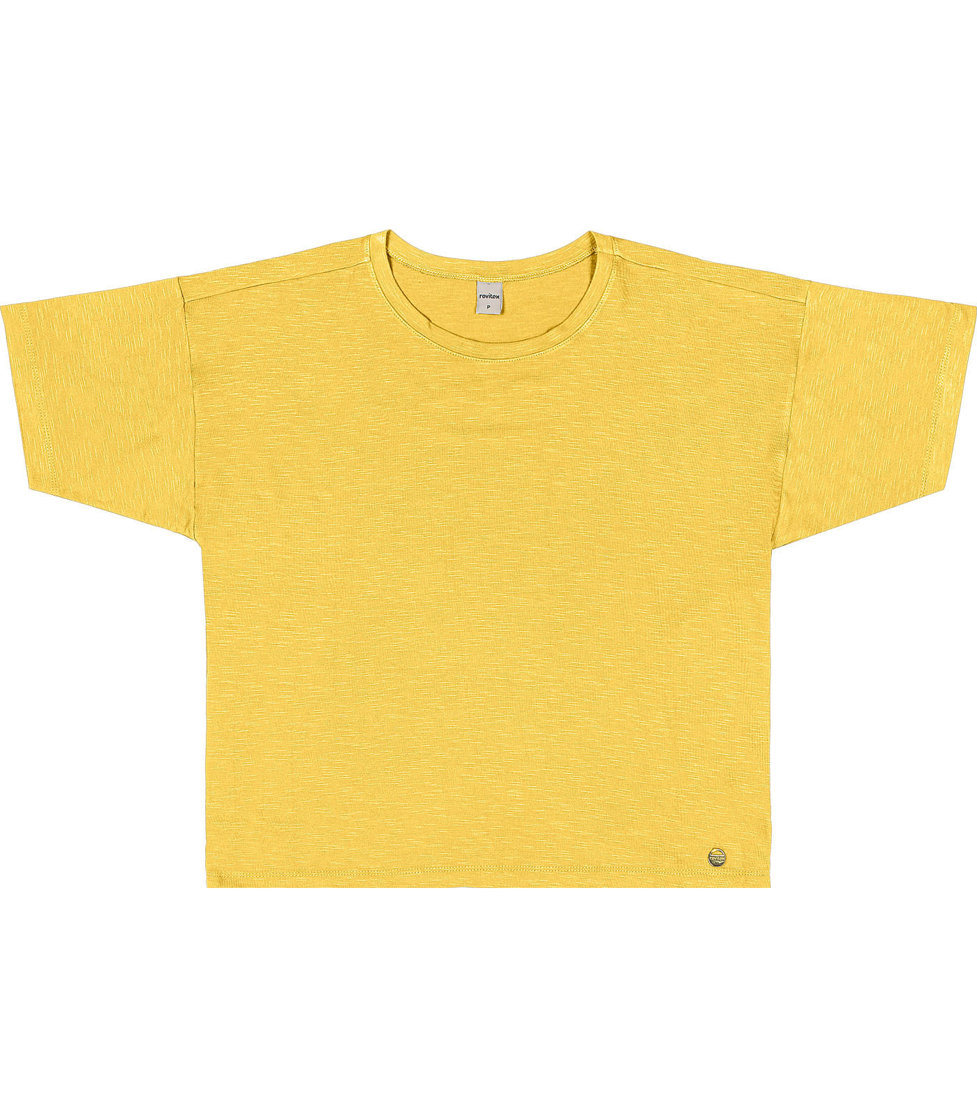 Miniatura Blusa Feminina Lisa Básica Rovitex Amarelo G