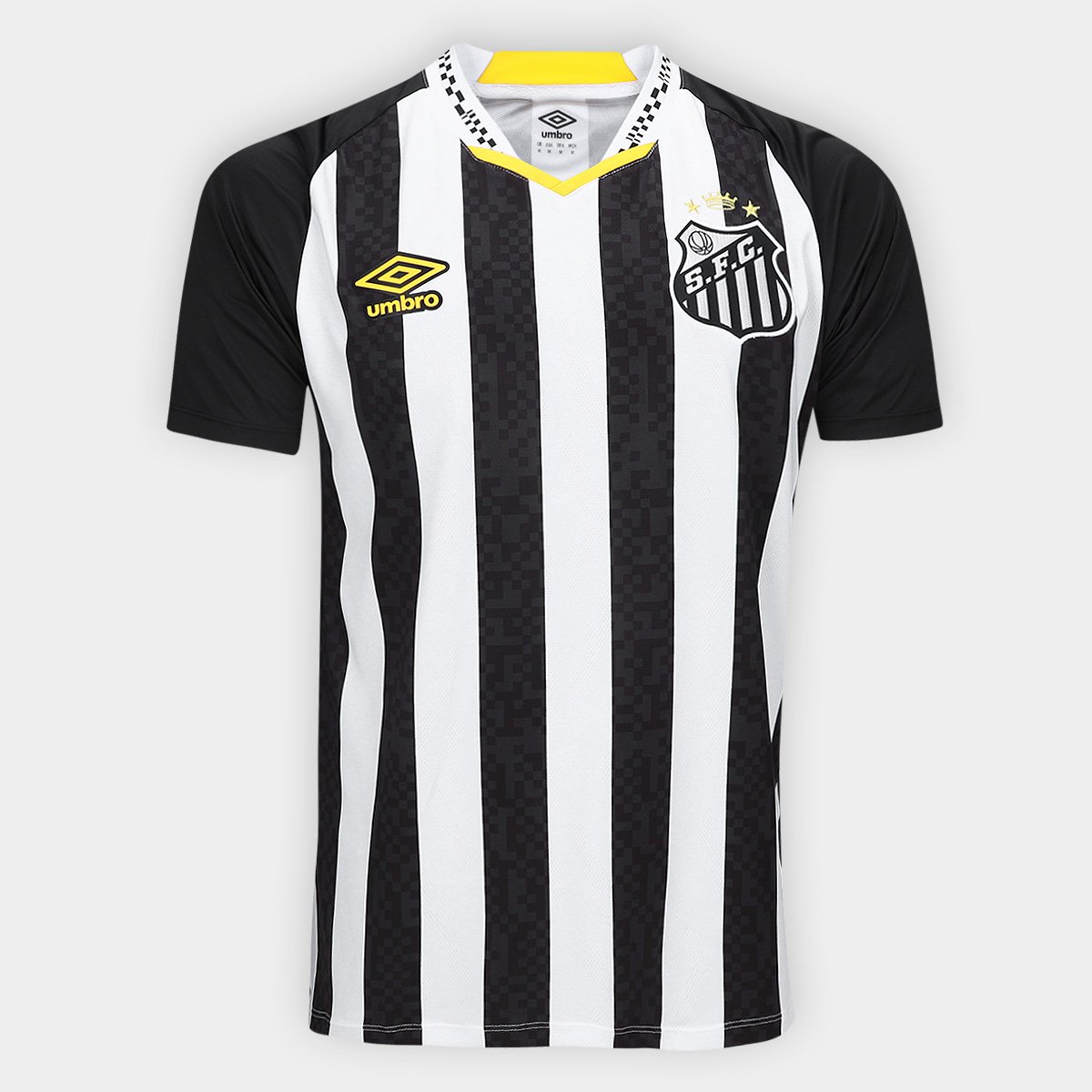 Miniatura Camisa Santos II 25/26 S/N Torcedor Umbro Masculina Preto+Branco - EGG