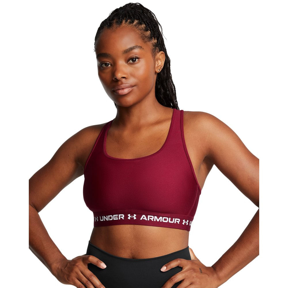 Top de Treino Feminino Under Armour Crossback Mid GG Vermelho