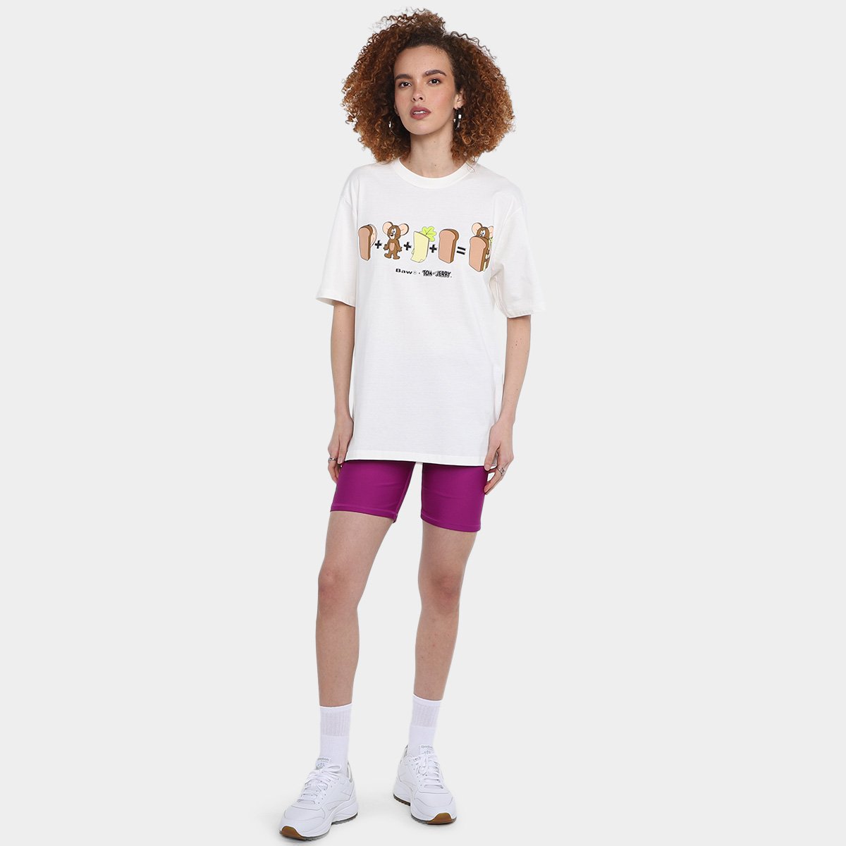 Miniatura Camiseta Baw Clothing Lanchos Baw X T&J Feminina Off White - G