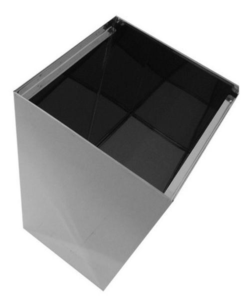 Miniatura Lixeira Quadrada Em Aço Inox Com Tampa Vai-Vem 36 L