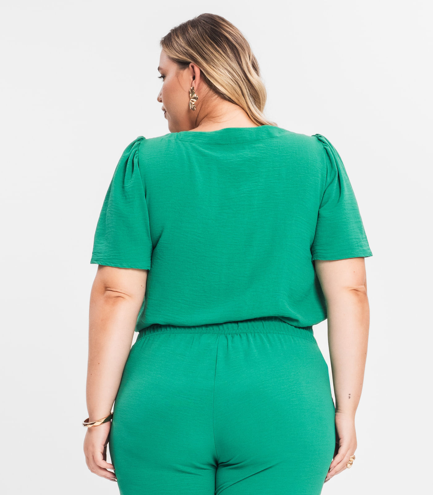 Miniatura Blusa Feminina Lisa Secret Glam Verde Plus G1