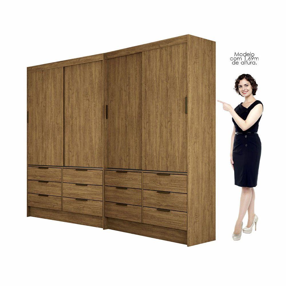 Miniatura Closet Casal Duplo Sevilha 4portas 12 Gavetas Carioca Móveis Cinamomo