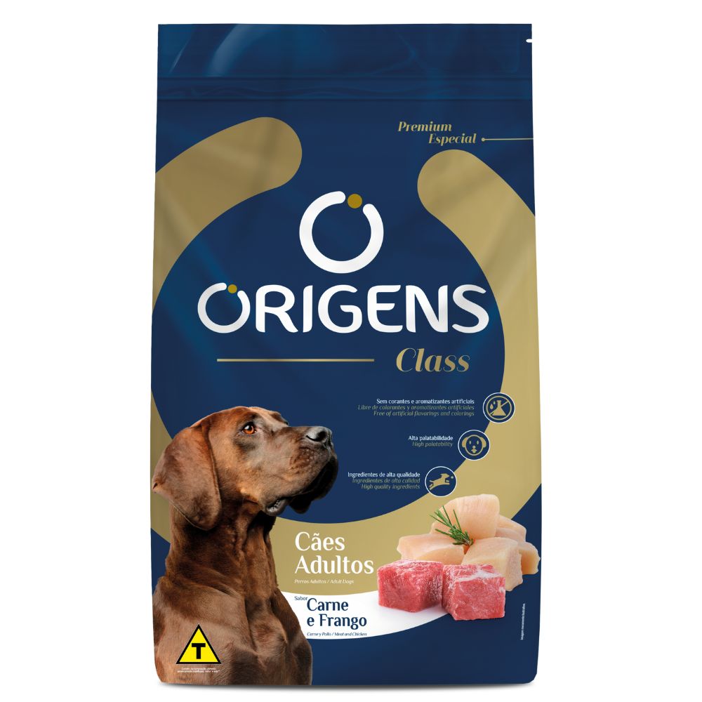 Miniatura Ração Origens Class Premium Especial Cães Adultos Carne e Frango 15kg