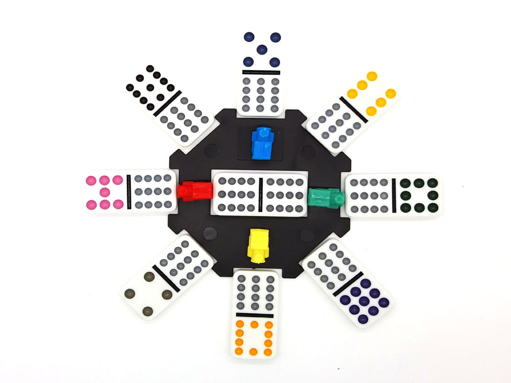 Miniatura Jogo Dominó Mexicano Trem 91 Pedras Branco
