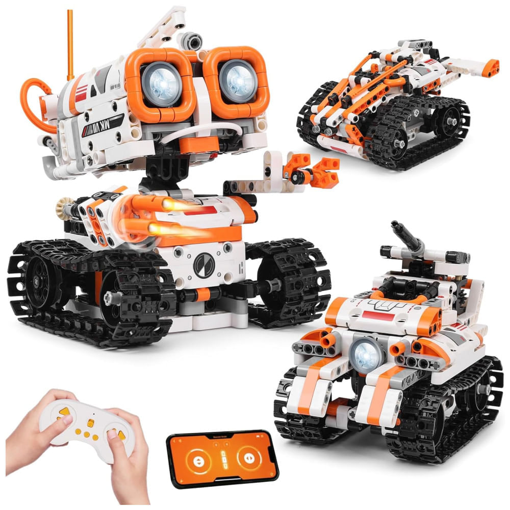 Miniatura Kit de Robótica STEM para Crianças de 8 a 12 Anos: Montagem de Robôs 3 em 1 com Controle Remoto por APP e Programação, Projetos Científicos ,Kyanio