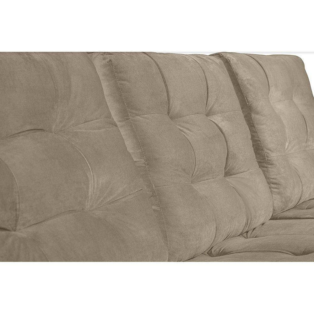 Sofá Modular 6 Lugares Retrátil E Reclinável 3.05M Bege