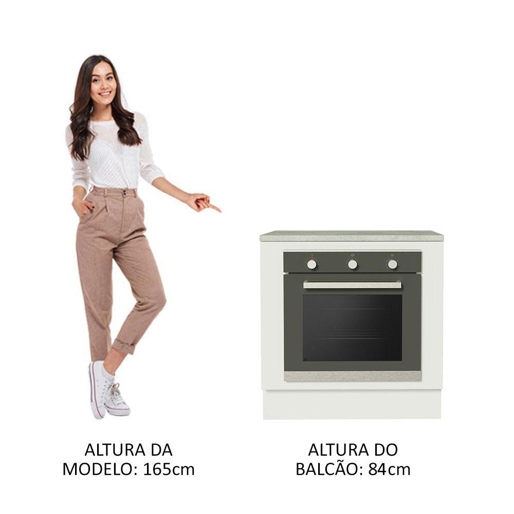 Miniatura Balcão para Forno de Embutir 80 x 60 cm Com Tampo Madesa Branco