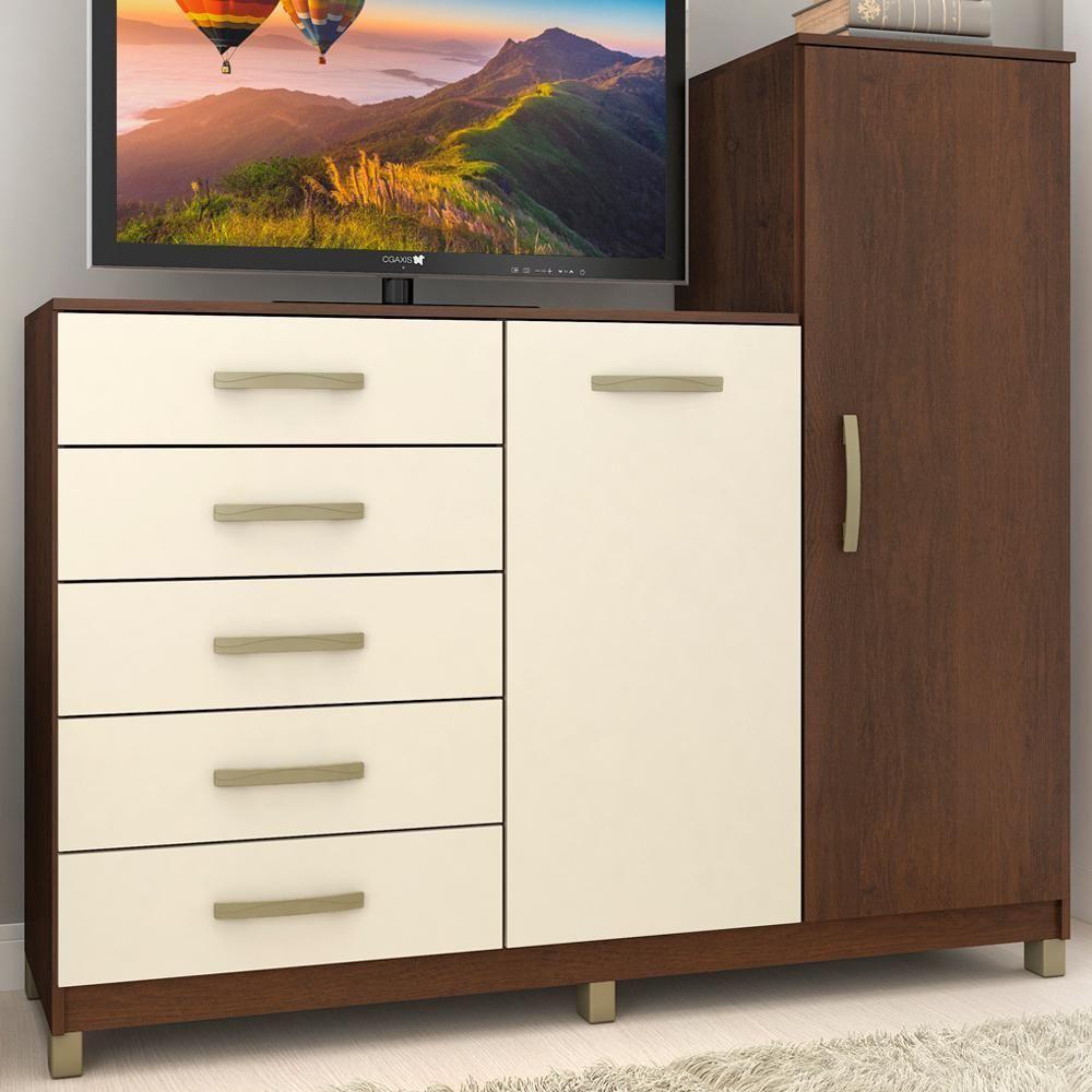 Comoda 2 Portas Com Cabideiro Co170 Rustico Champagne Fell Rustico Champagne