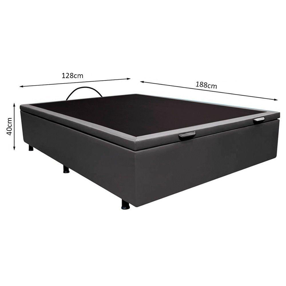 Miniatura Base Box Baú Para Cama Viúva 128x188cm Liz S05 Sintético Cinza - Mpozenato