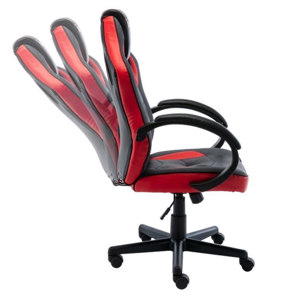 Kit 2 Cadeiras Gamer Giratória Regulavel Quest Preto/Vermelho