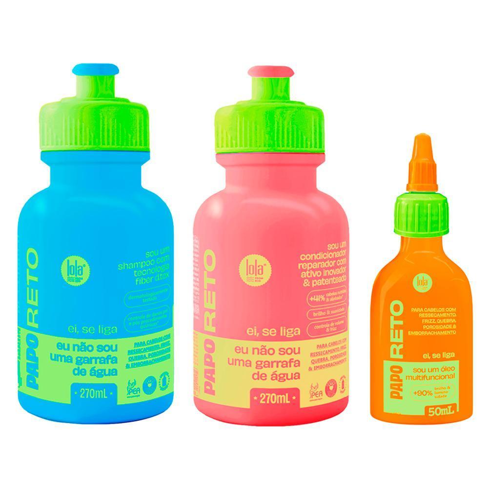 Miniatura Kit Lola From Rio Papo Reto-Sh 270Ml + Cond 270Ml +Óleo 50Ml