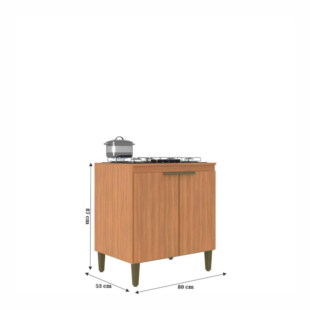 Miniatura Balcao Cooktop 80 Cm 5 Bocas 80 Cm X 53cm X 87cm Freijó