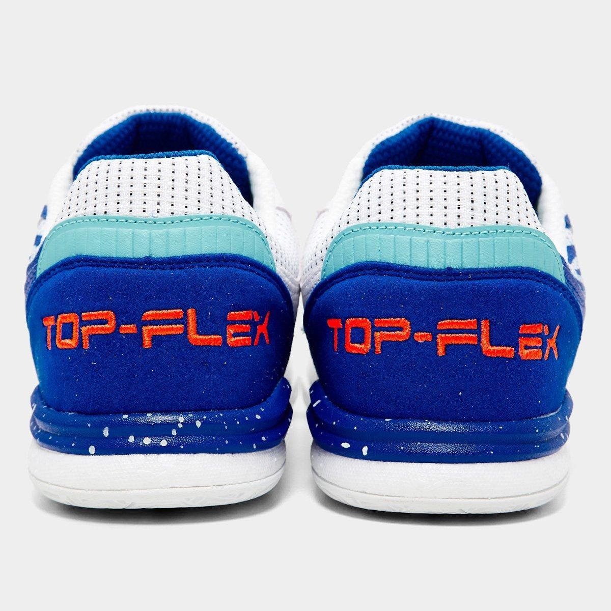 Miniatura Chuteira Futsal Joma Top Flex Rebound Branco+Azul - 37