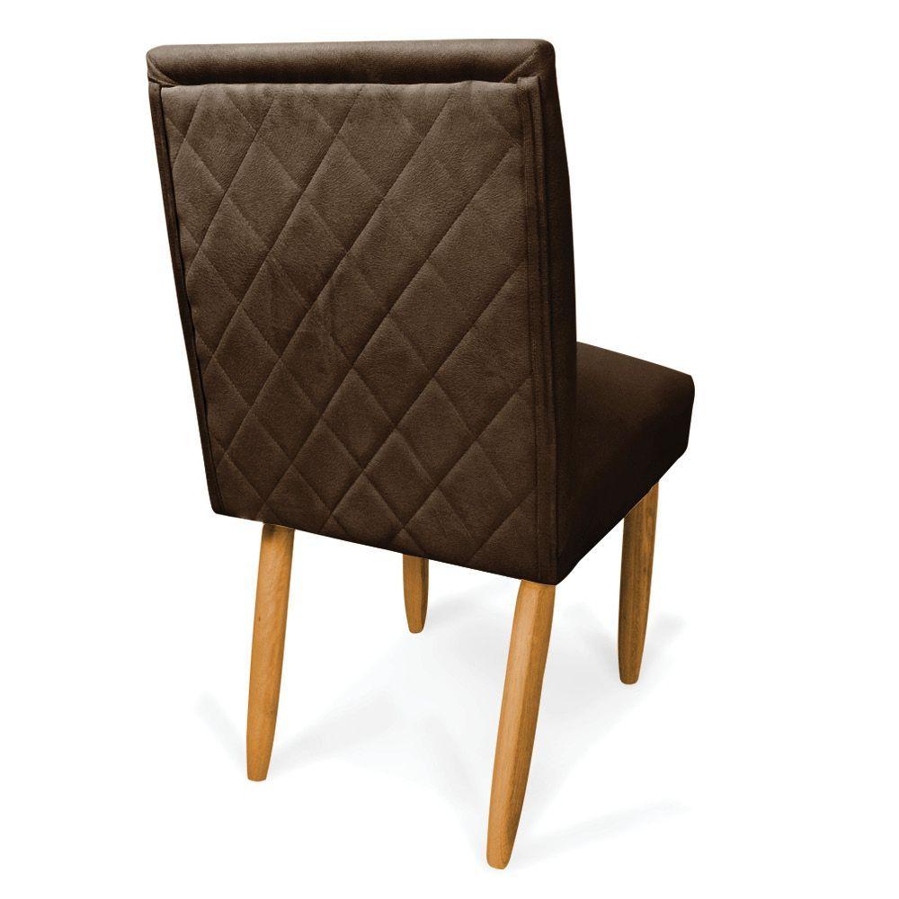 Kit 2 Cadeiras De Jantar Carol Suede Marrom Pés Palito Castanho - D'rossi