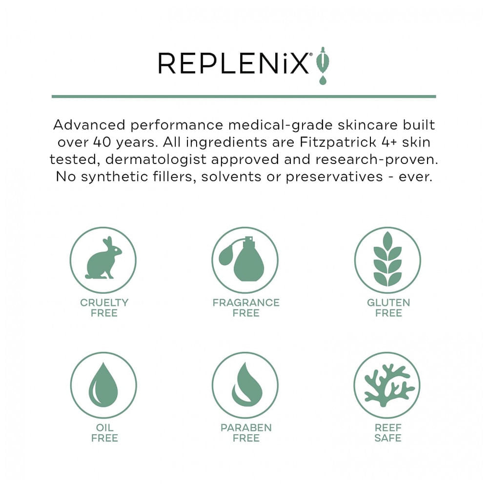 Noturno Anti Idade para Rosto e Pescoço com Ceramidas e Chá, REPLENIX 895, Branco