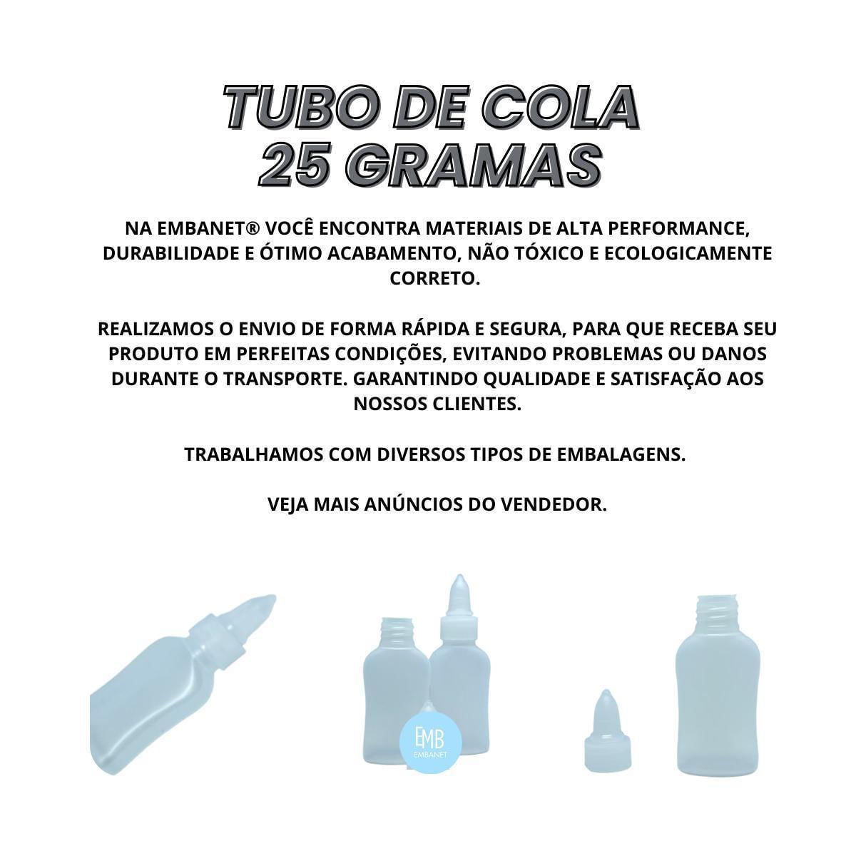 Miniatura Tubo Pequeno De Cola Escolar Vazio 25 Gramas Com Tampa 5Und