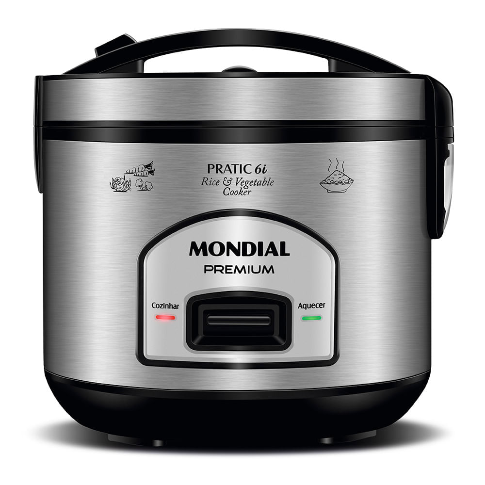Miniatura Panela Elétrica Mondial Pratic 6I PE-43-6X PANELA ELÉTRICA DE ARROZ-127V-PRETO/INOX