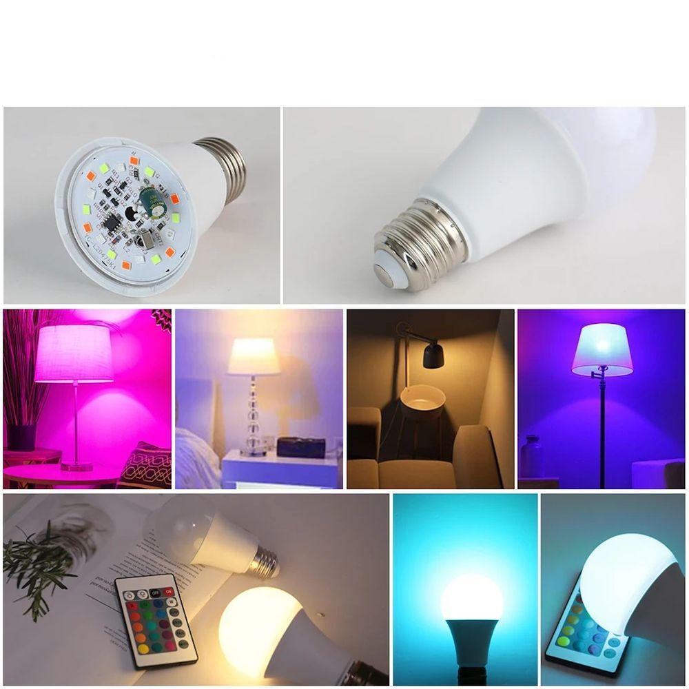 Miniatura Lâmpada Led Rgb Com Controle Remoto E27 Bivolt