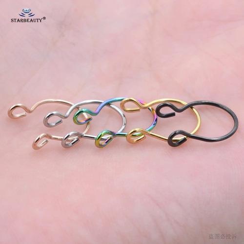 Miniatura Piercing Nariz Septo Argola Falso - Preto