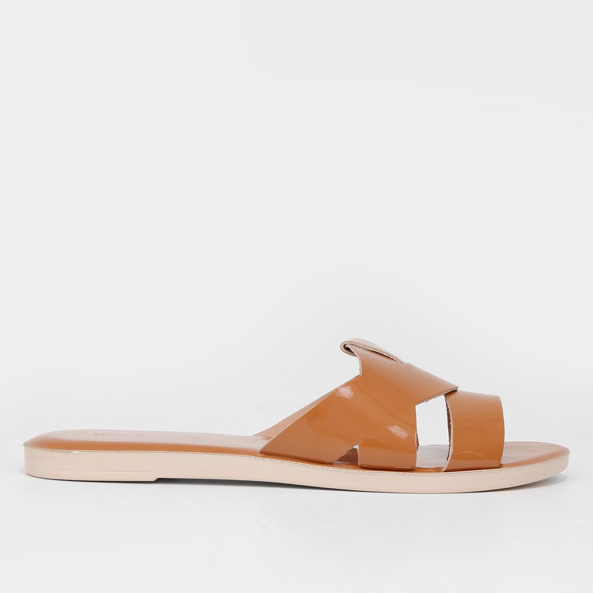 Miniatura Rasteira Via Scarpa Básica Verniz Caramelo - 34