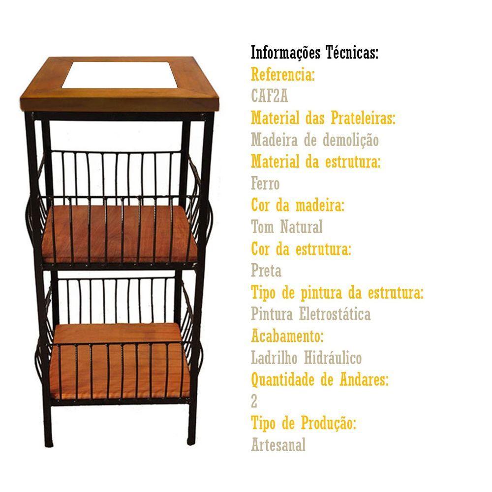 Miniatura Fruteira De Ferro E Madeira 2 Andares Com Ladrilho Hidráulico Artesanal Ladrilho D1