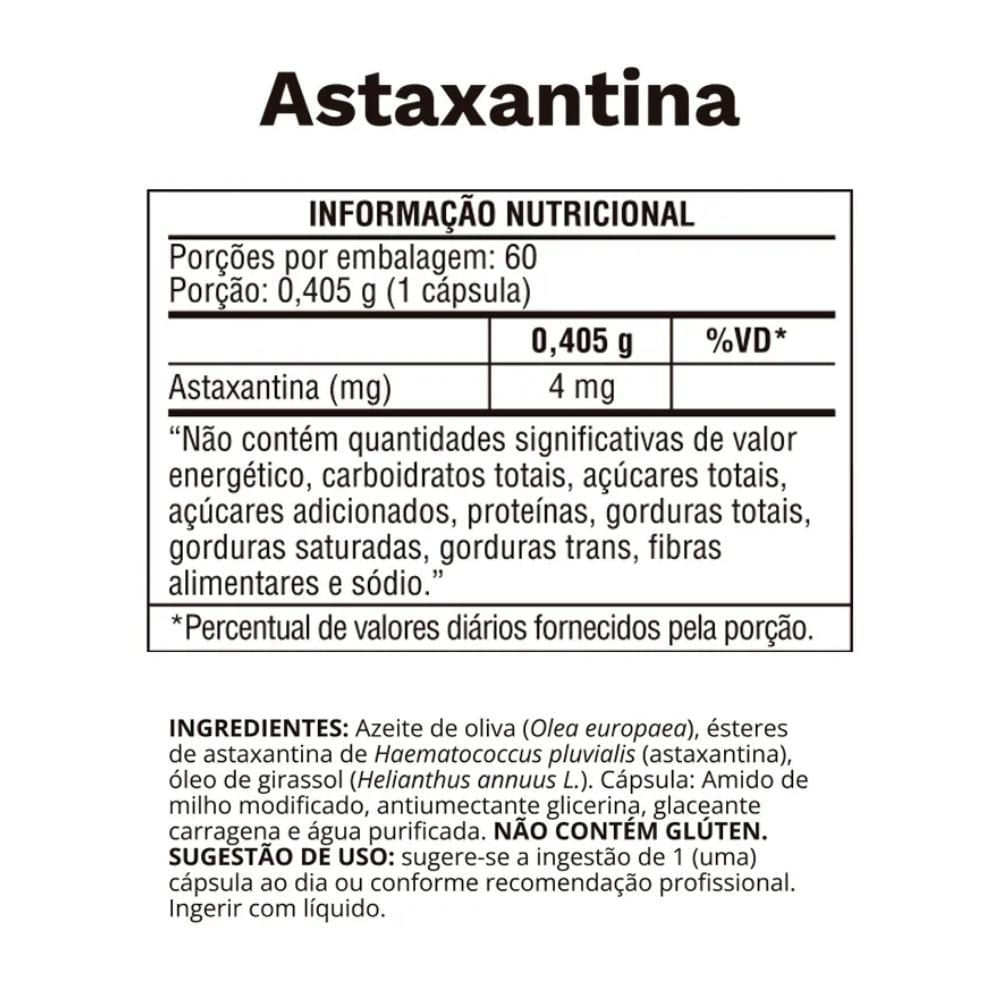 Astaxantina Ocean Drop 60 Cáps 4Mg Vegana Antioxidante