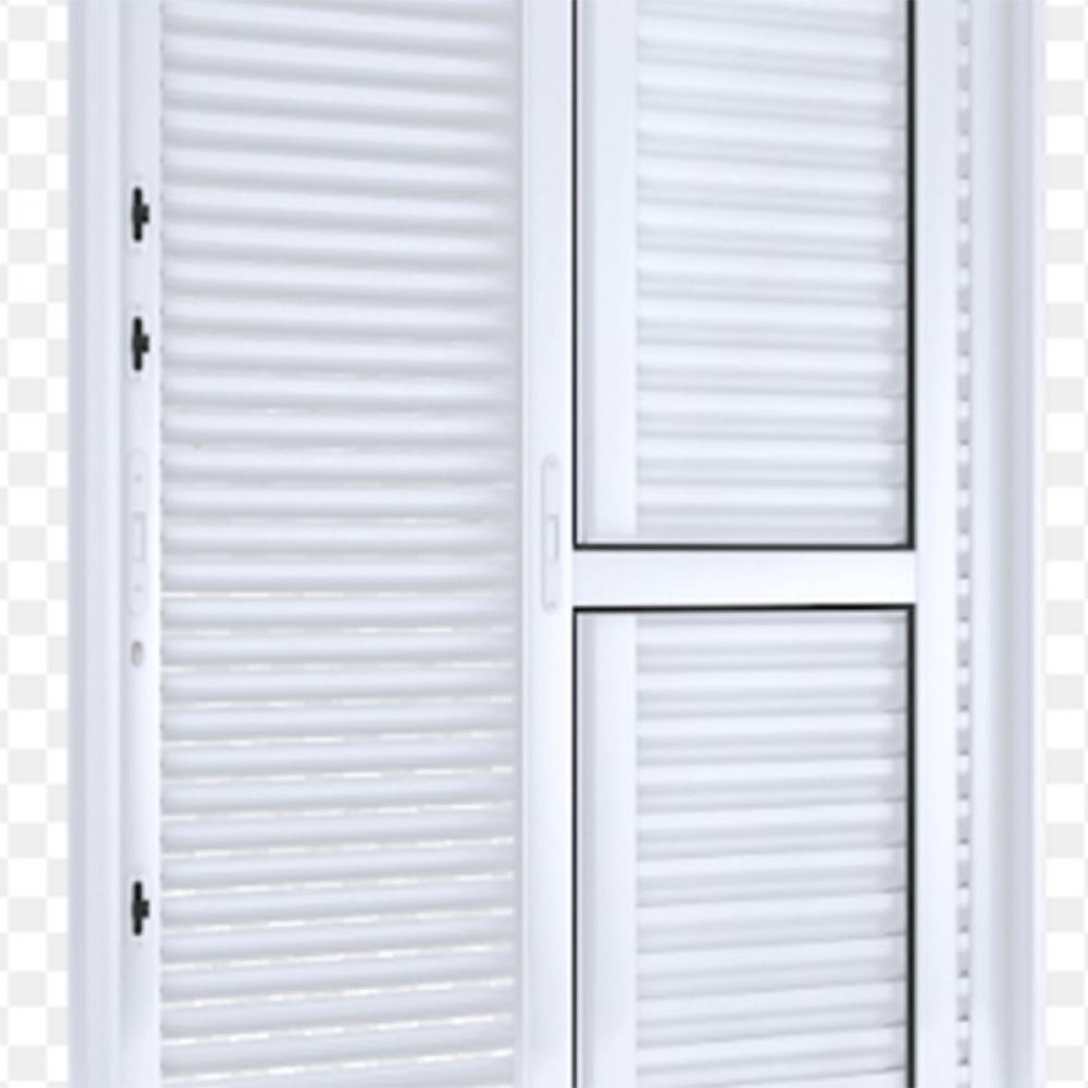 Miniatura Porta Balcão de Correr Aço Lateral Flex 2 Folhas Móveis e 1 Fixa 214cmx150cmx16cm Lucasa Facilità Branco