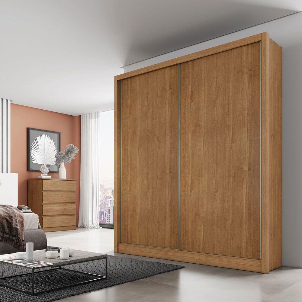 Miniatura Guarda Roupa Carrara 2 Portas 3 Gavetas Clic Moveis Cumaru