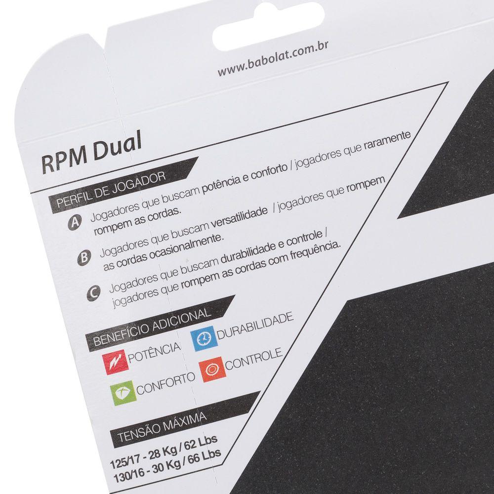 Miniatura Corda Babolat RPM Dual 16L 1.30mm Preta - Set Individual