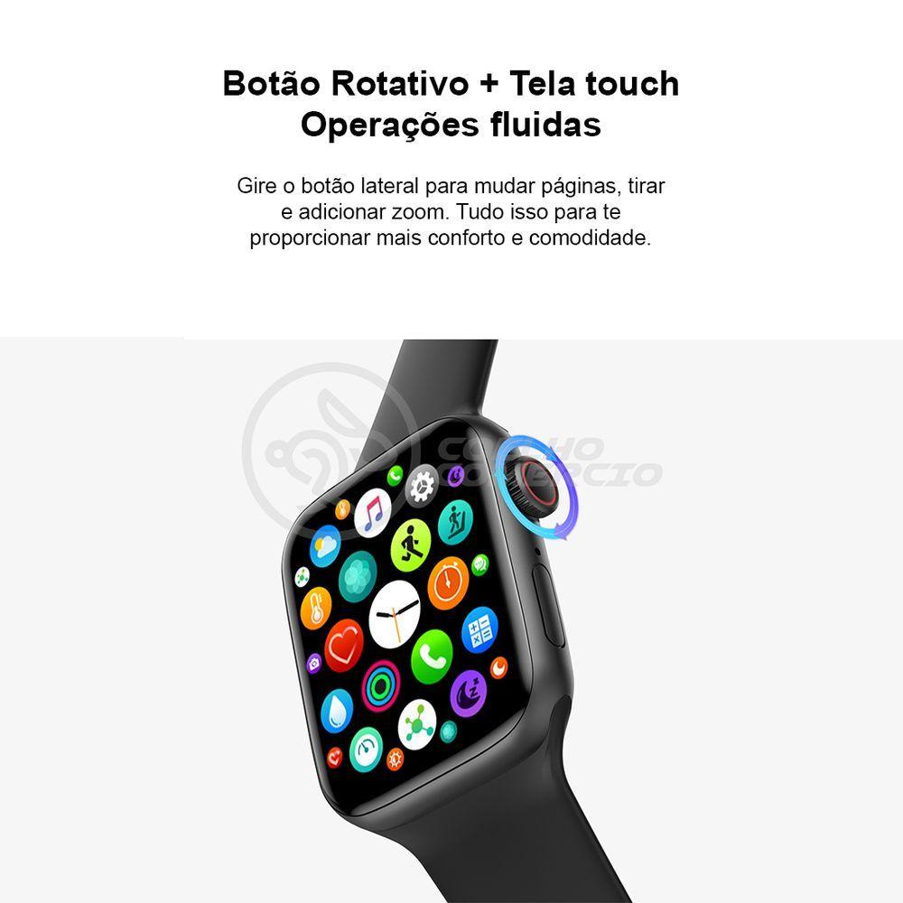 Relógio Smartwatch Hw22 Rosa Ligações Monitor Cardíaco