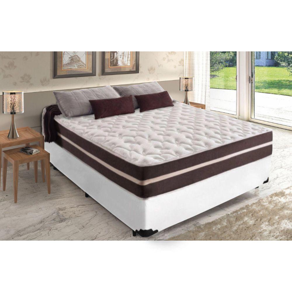 Miniatura Cama Box Casal + Colchão De Molas Prime Colchões Classic Superlastic 138x188x64 Branco