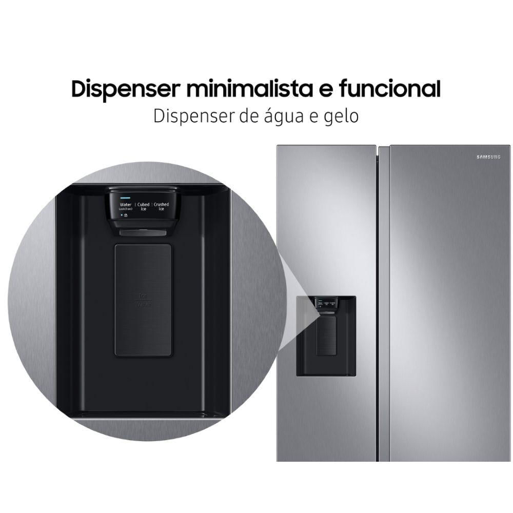 Miniatura Geladeira Samsung Side By Side RS60 602 Litros Inox Look RS60T5200S9/BZ 220V