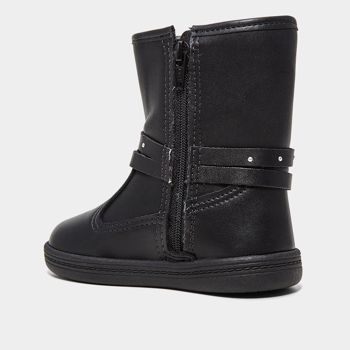 Miniatura Bota Infantil Molekinha Cano Médio 212721923580 Menina Preto - 20