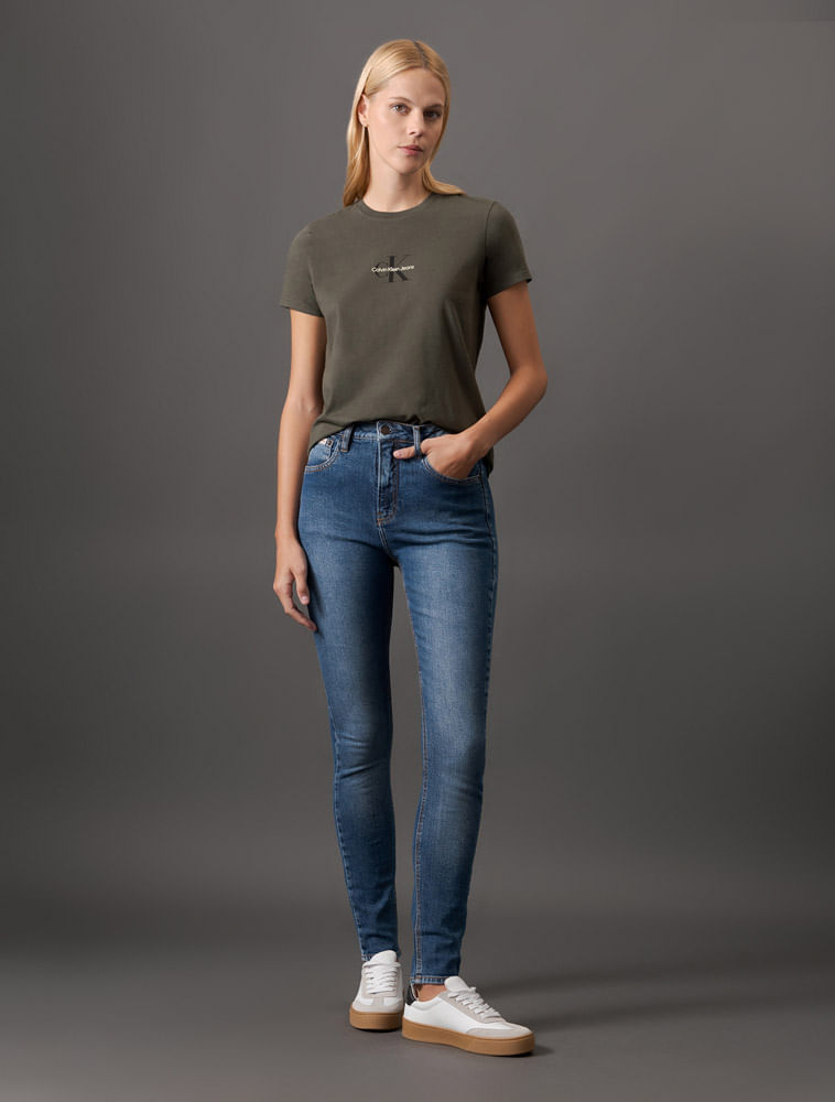 Miniatura Calça Jeans Feminina Skinny High Rise Calvin Klein Jeans - Azul Médio Calça Jeans Feminina Skinny High Rise Calvin Klein Jeans Azul Médio 34
