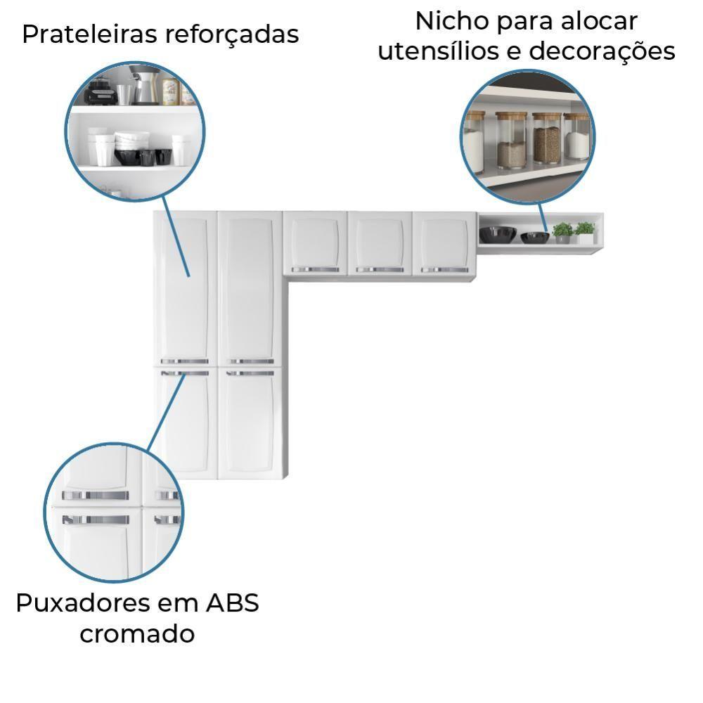 Miniatura Armário De Cozinha Compacta De Aço 7 Portas Branco Branco