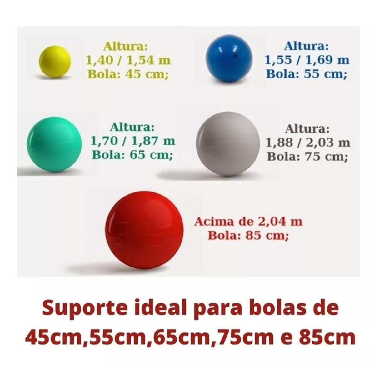 Miniatura Kit 02 Suporte De Bola Pilates Grande Branco