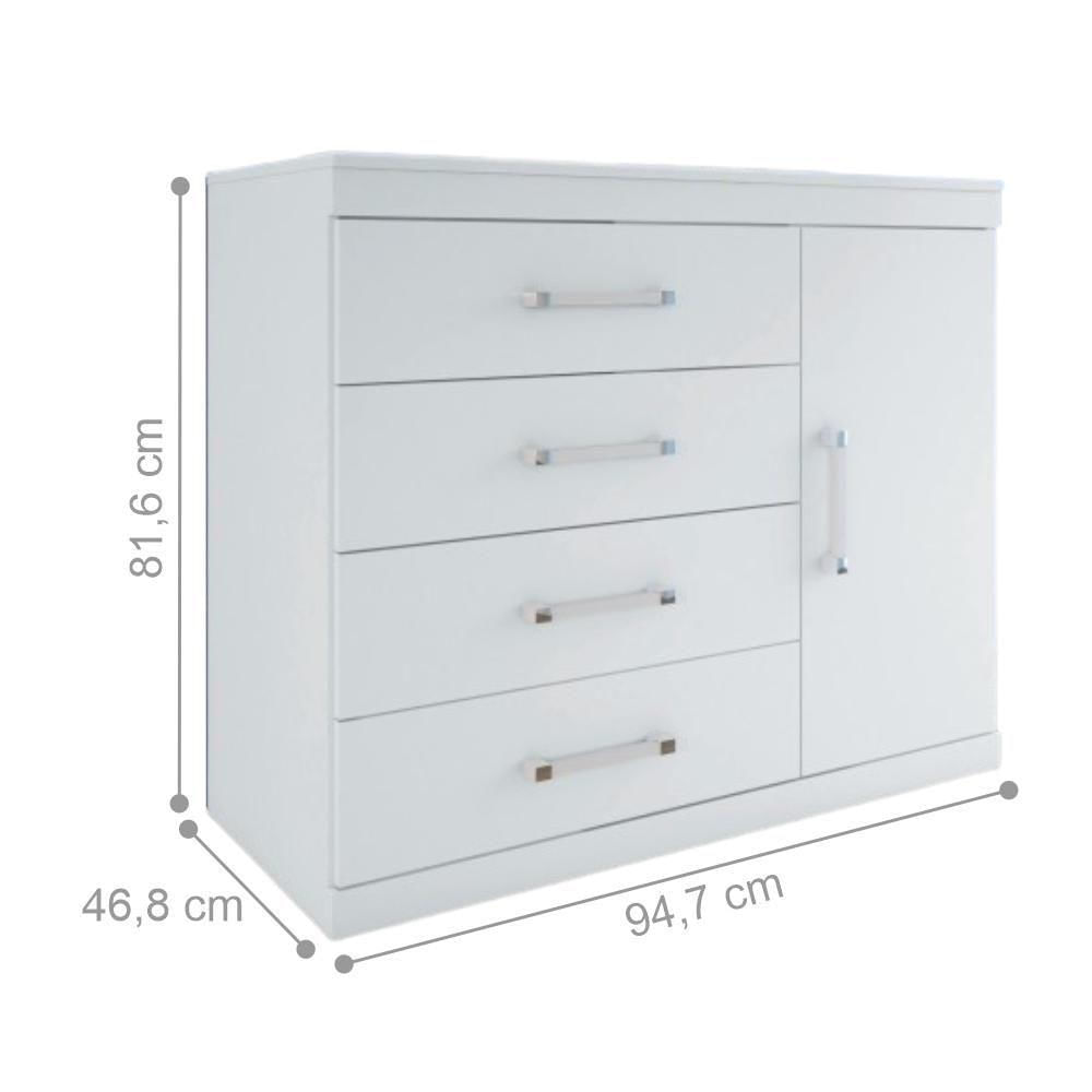 Miniatura Jogo Quarto De Casal Com Espelho Pasadena Branco