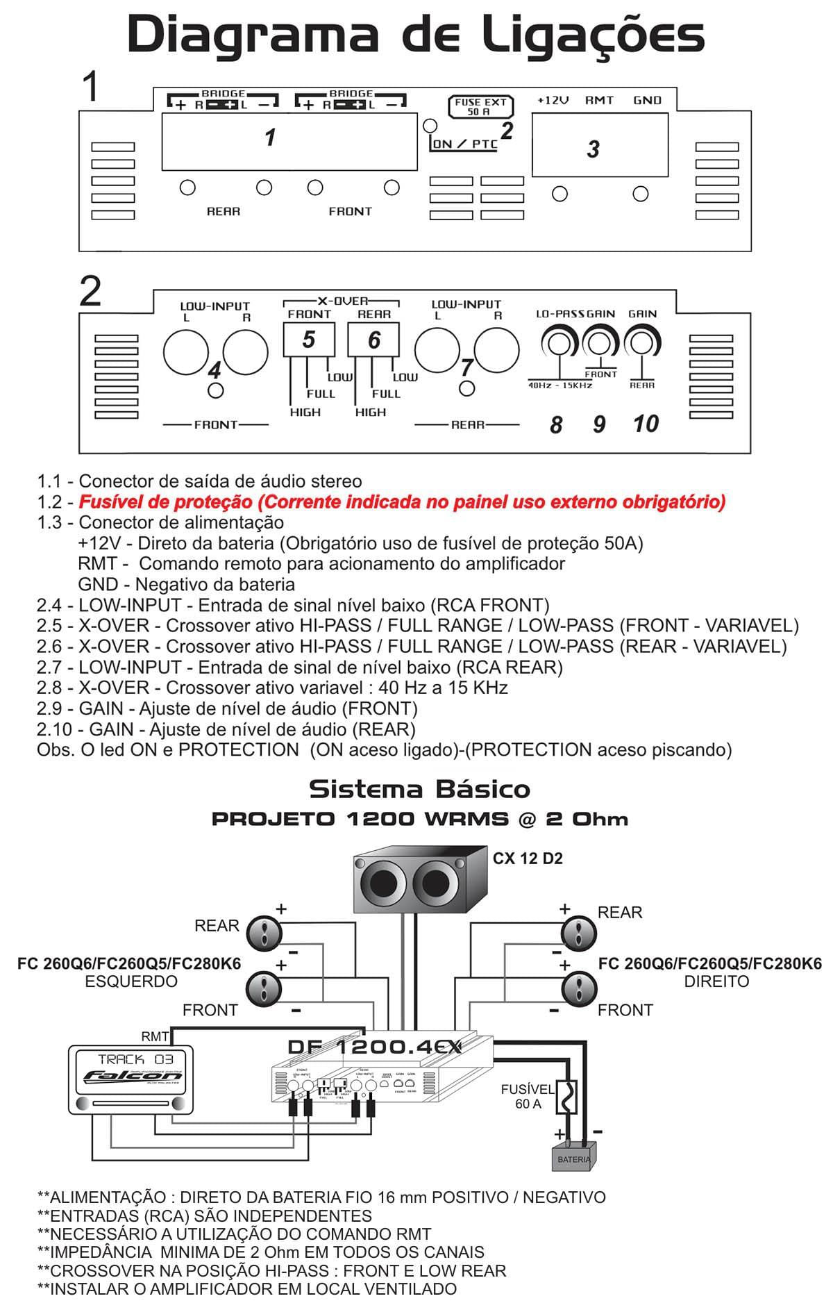 Miniatura Módulo Amplificador Falcon Df 1200.4Ex Digital 1200W Rms 4