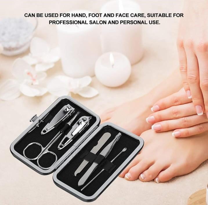 Miniatura Kit Conjunto Manicure 6 Em 1 Tesoura Unha Aço Inoxidável