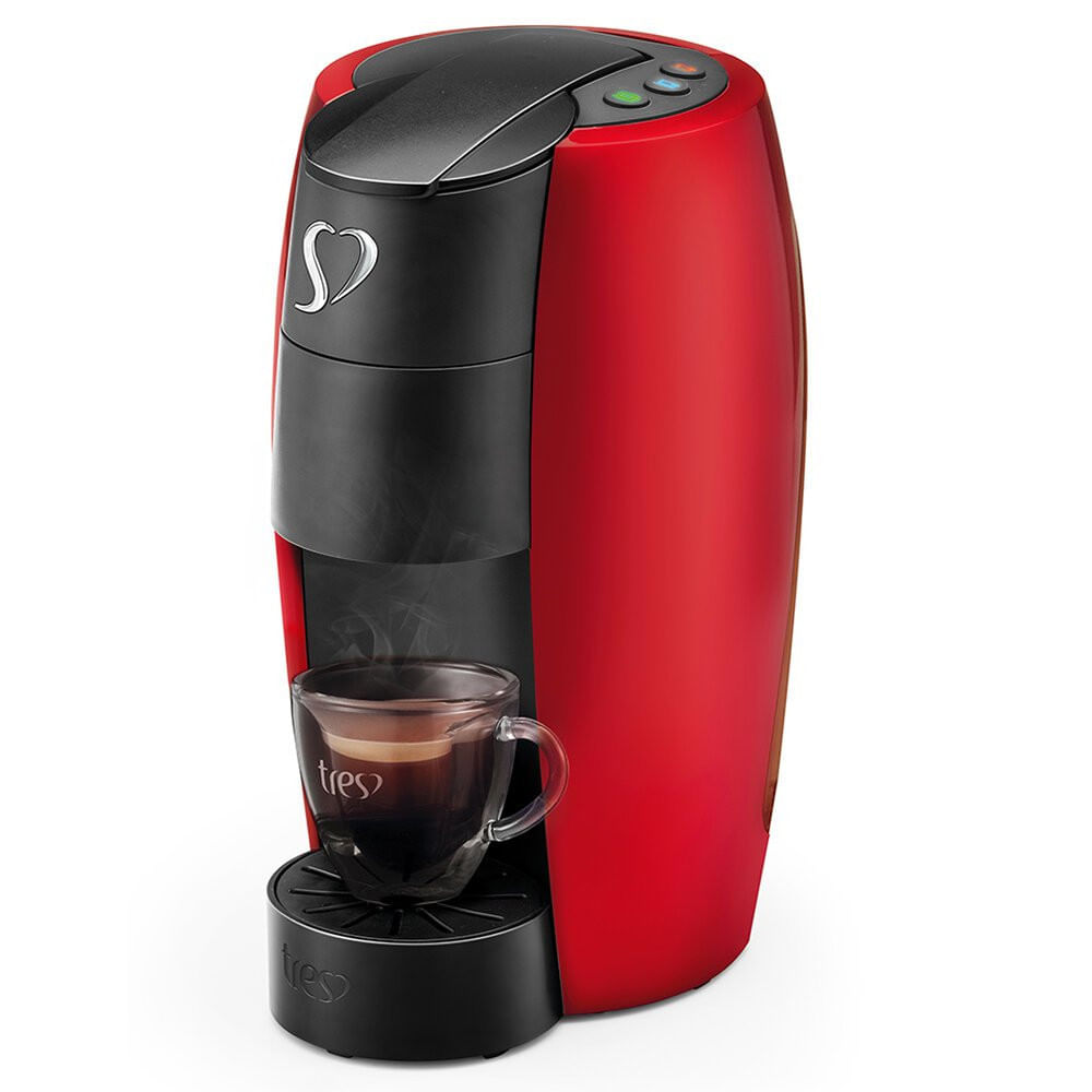 Miniatura Cafeteira Espresso LOV TRES 3 Corações Vermelho - 110V