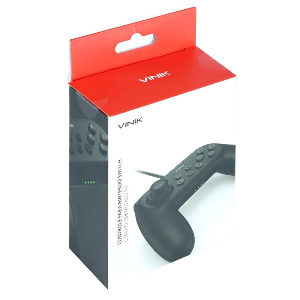 Controle Para Nintendo Switch Com Fio Usb Modelo Ns Preto