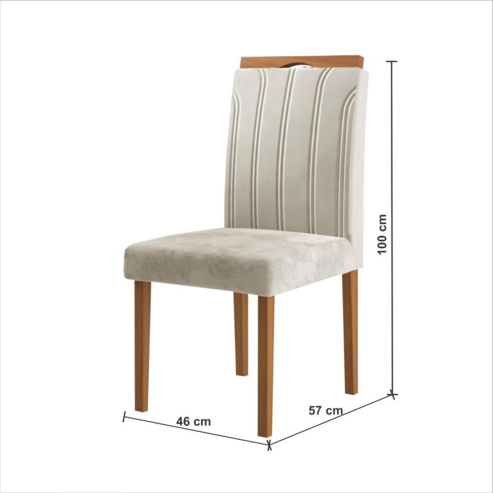 Miniatura Kit 4 Cadeiras com Puxador 03 Madenova Móveis Marfim/Mel