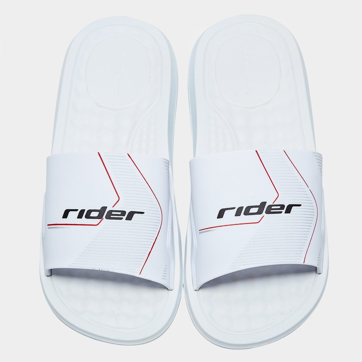 Miniatura Chinelo Rider Step Slide Masculino Branco+Preto - 37/38