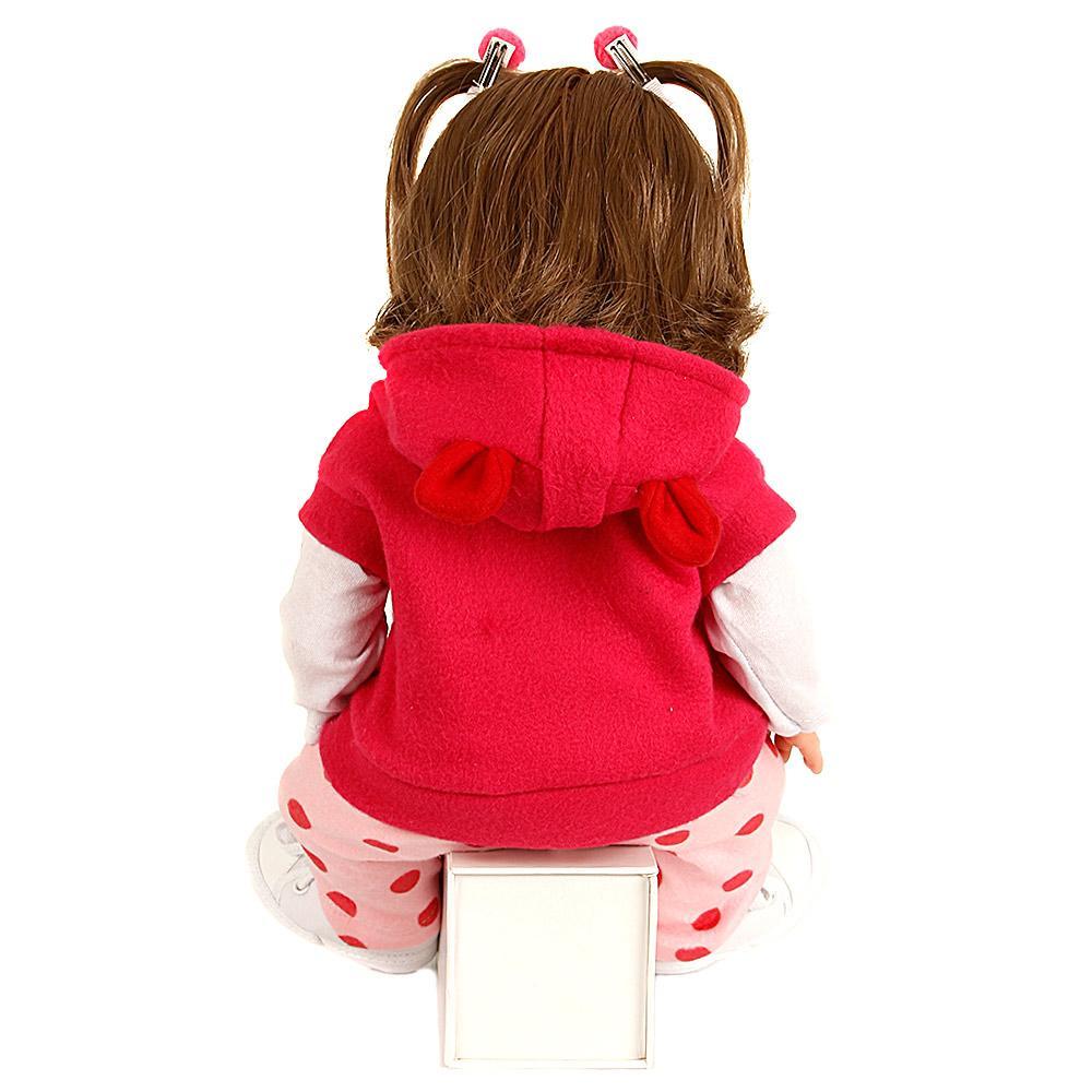 Boneca Bebê Reborn Girafinha Menina 48Cm - 100% Silicone